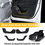 Car Door Anti Kick Pad Sticker Scratch Protector for Mitsubishi Outlander (2022–2025)