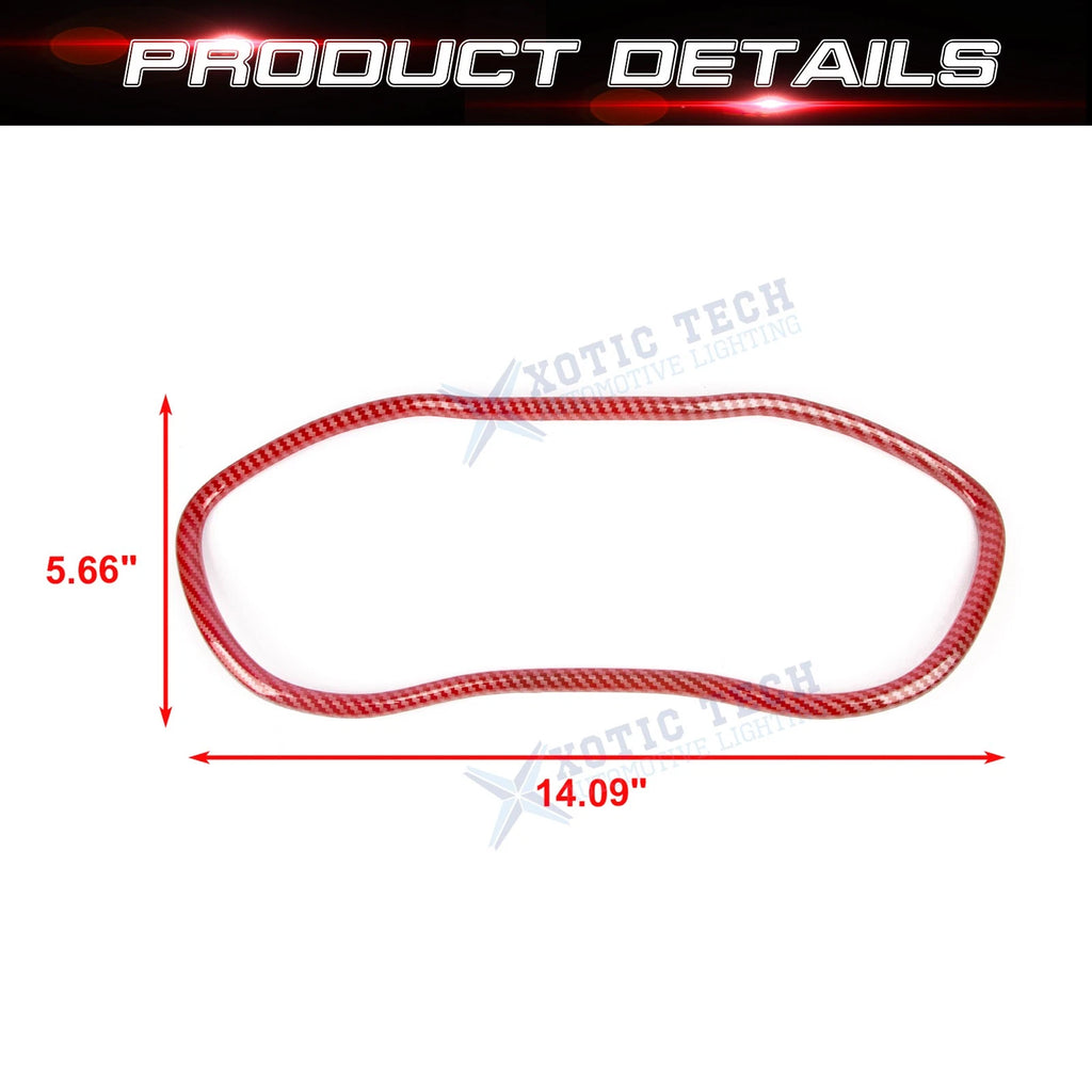 Red Carbon Fiber Style Dashboard Instrument Cover for Dodge Challenger (2015-2023)