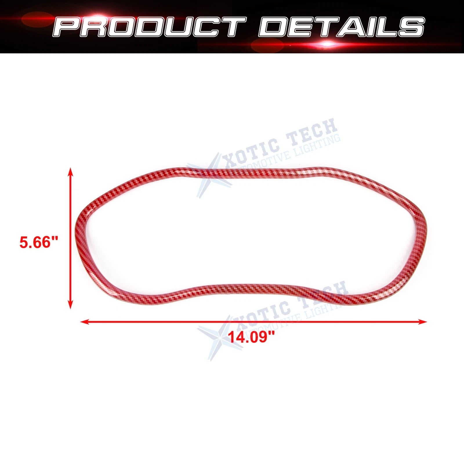 Red Carbon Fiber Style Dashboard Instrument Cover for Dodge Challenger (2015-2023)
