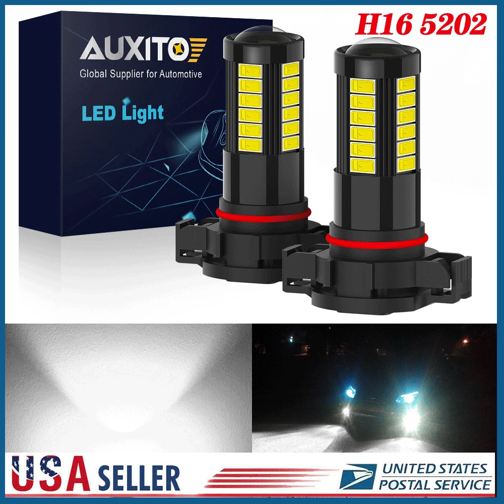 AUXITO LED Fog Driving Light H16 5202 6000K 2000LM Bulbs for