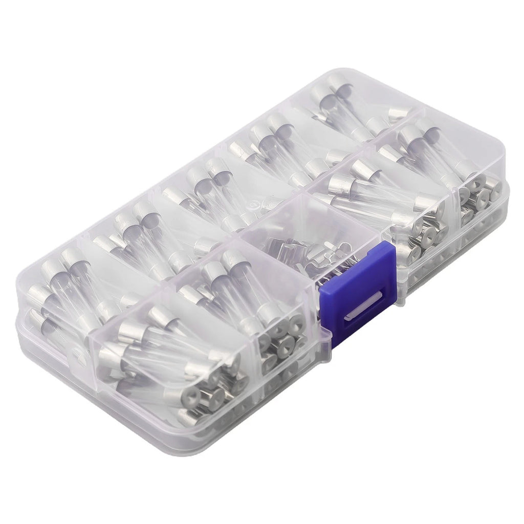72 PCS Assorted Glass Tube Fuses for Cars (0.5A–30A)