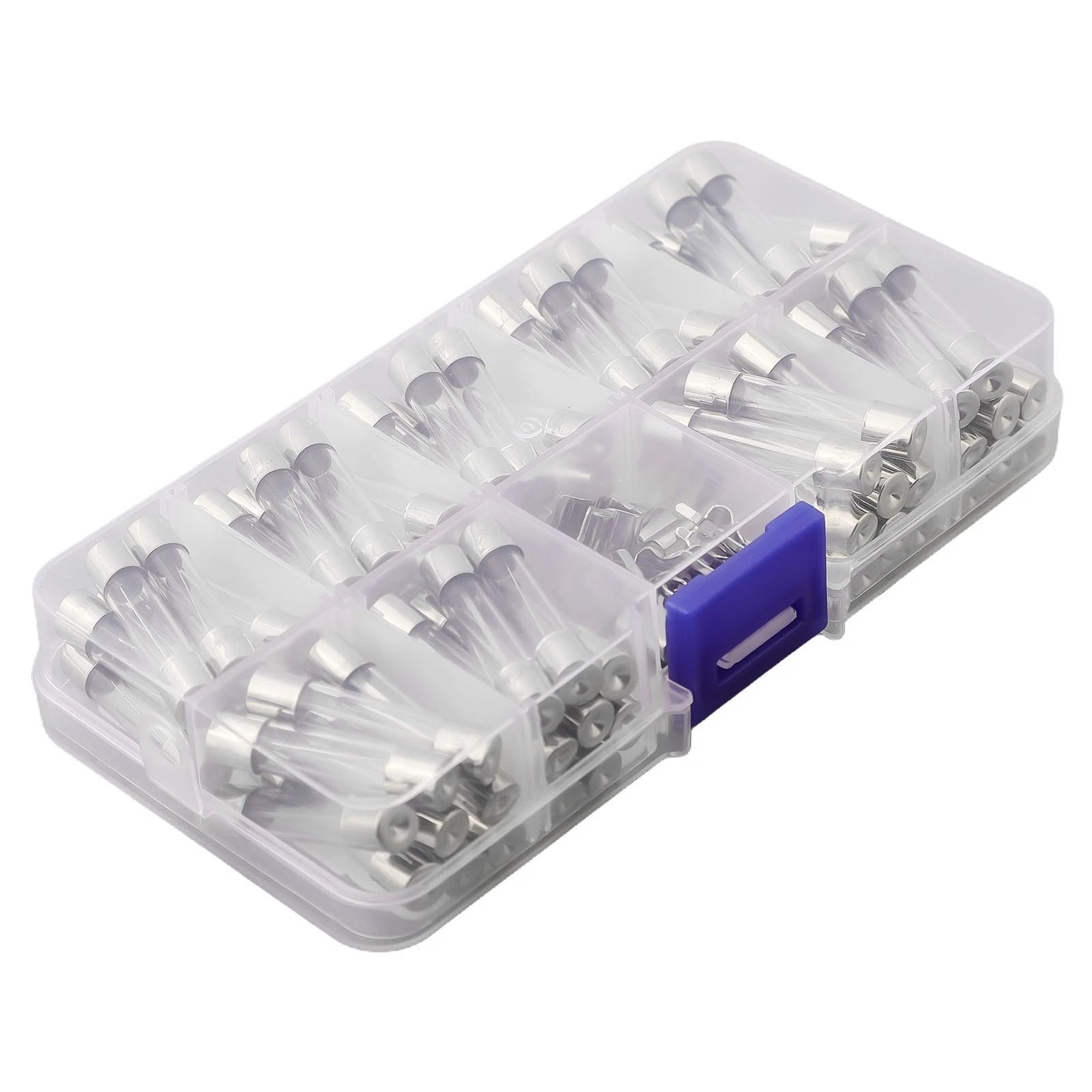 72 PCS Assorted Glass Tube Fuses for Cars (0.5A–30A)