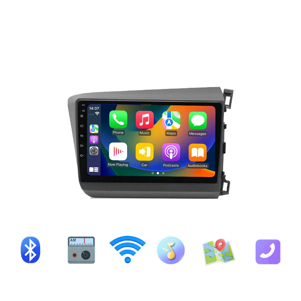 4-64GB Apple CarPlay Android Auto Head Unit BT for Honda Civic (2012-2015)