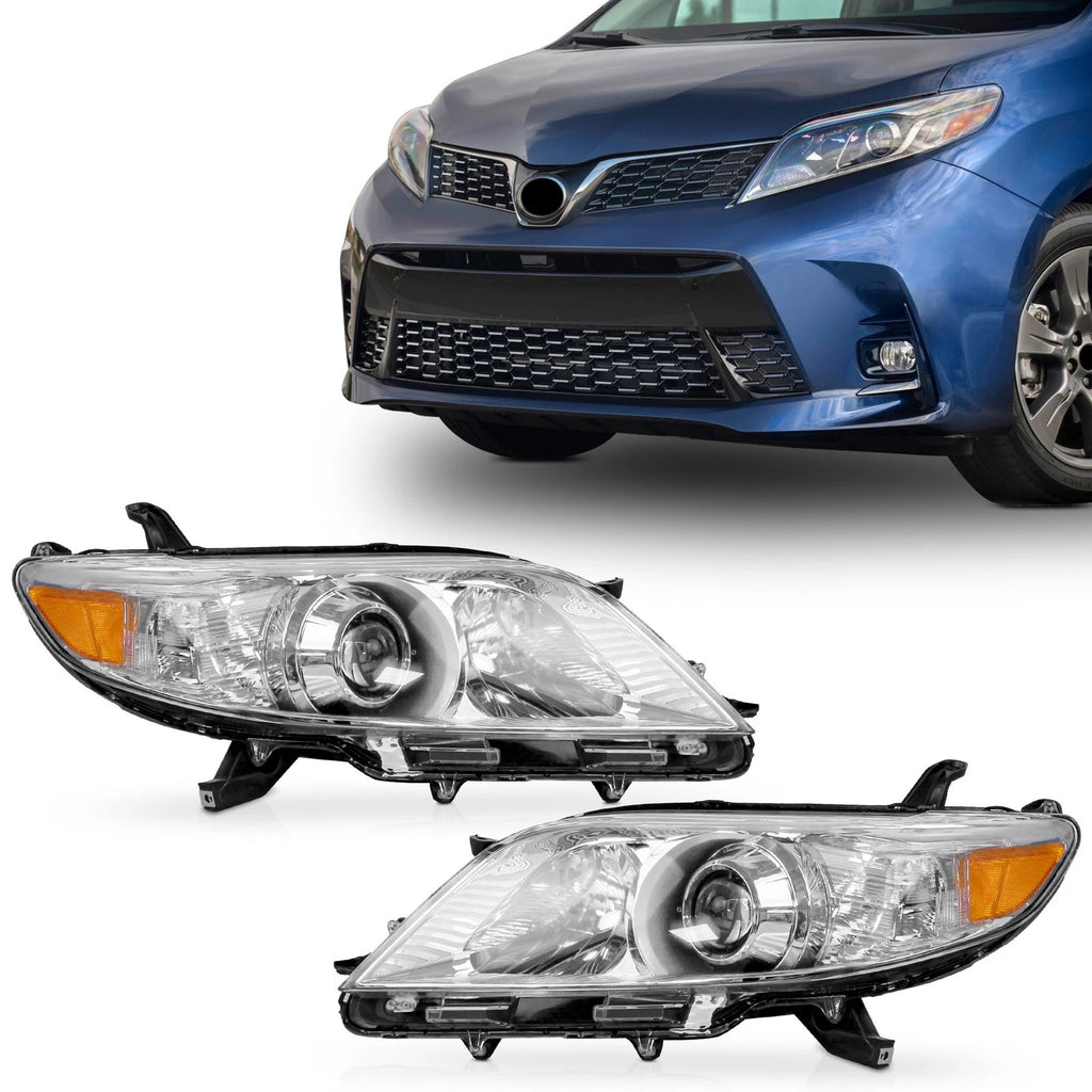 Left & Right Headlight Headlamp for Toyota Sienna (2011–2020)