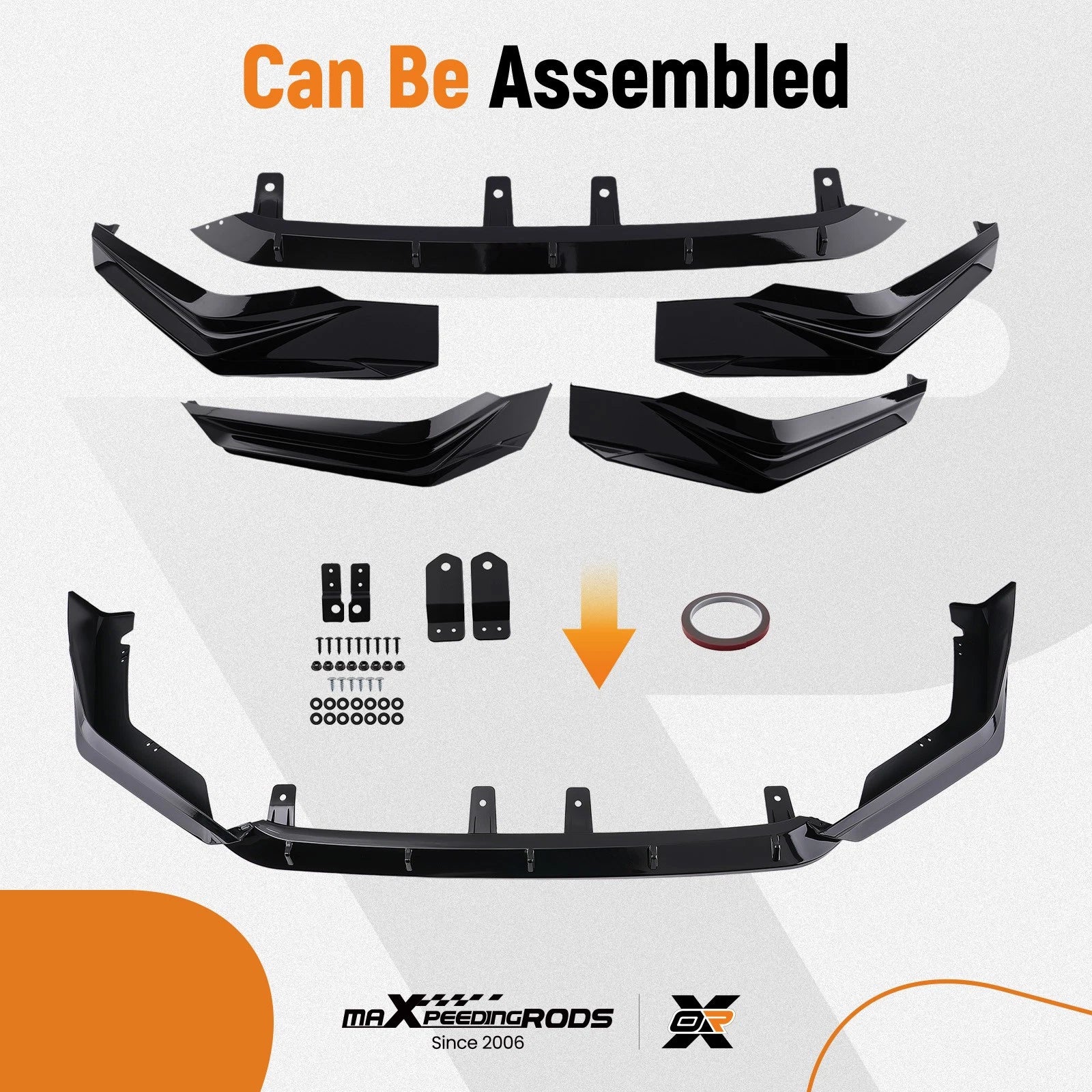 Front Diffuser Protection Kit for Honda Civic (2022–2024) MC Style Black