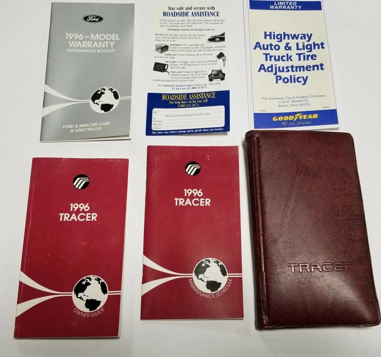 Owners Manual Collection with Case for Mercury Tracer (1996)