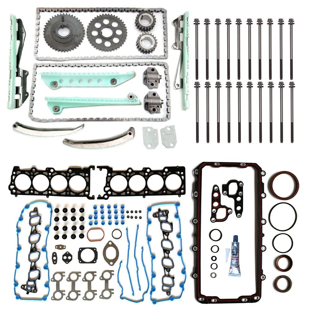 Full Gasket Set Timing Chain Kit Head Bolts for Ford Mustang 2000 4.6L VIN X