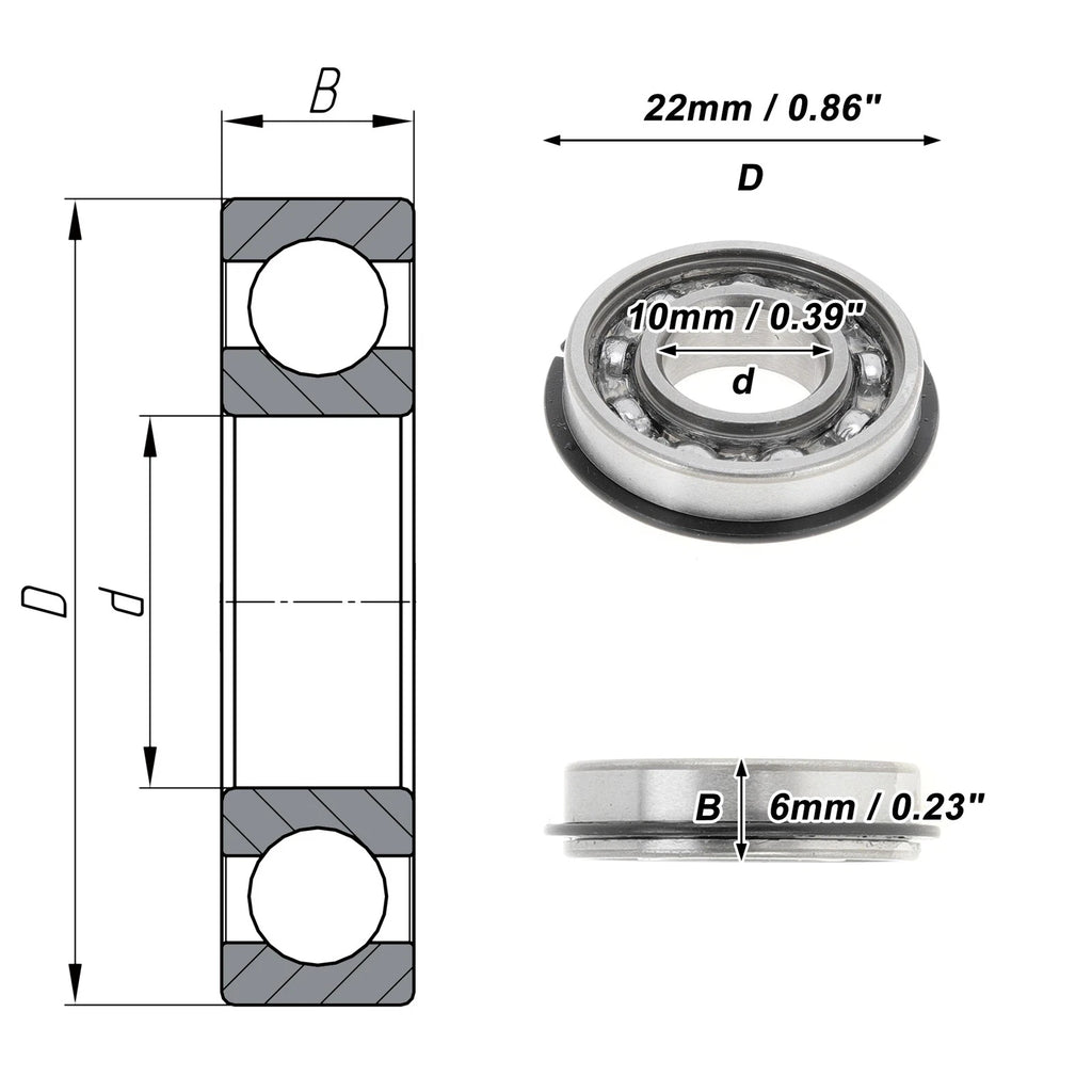 6900NR Deep Groove Ball Bearing for Scooter Skateboard Wheel (10x22x6mm)