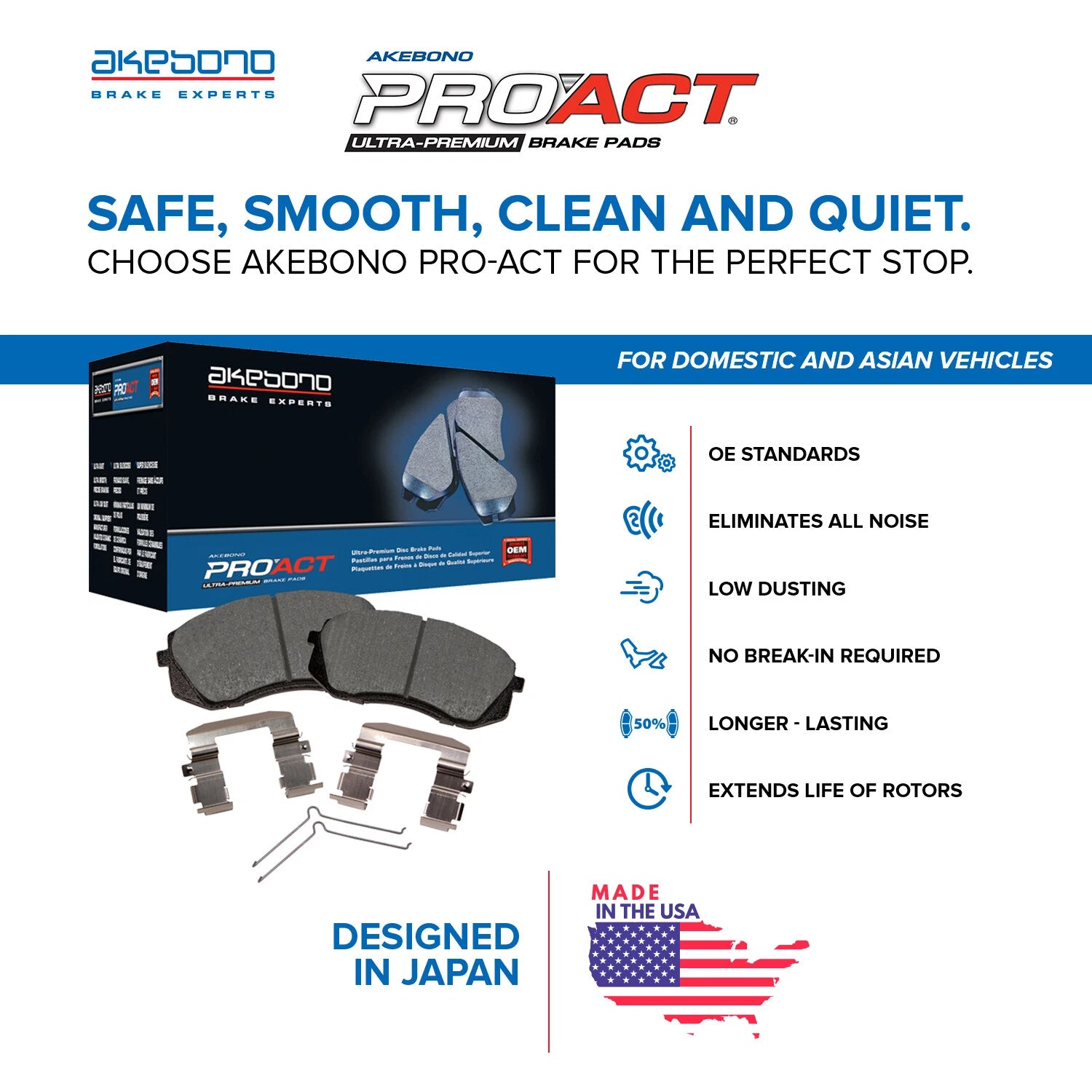 Front Brake Kit Set of 4 ProACT Ceramic Pads 300mm Disc Rotors for Mazda 3 (2004–2023)