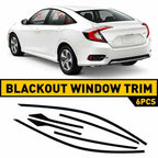 Glossy Black Chrome Delete Window Trim for Honda Civic Sedan (2016–2021)