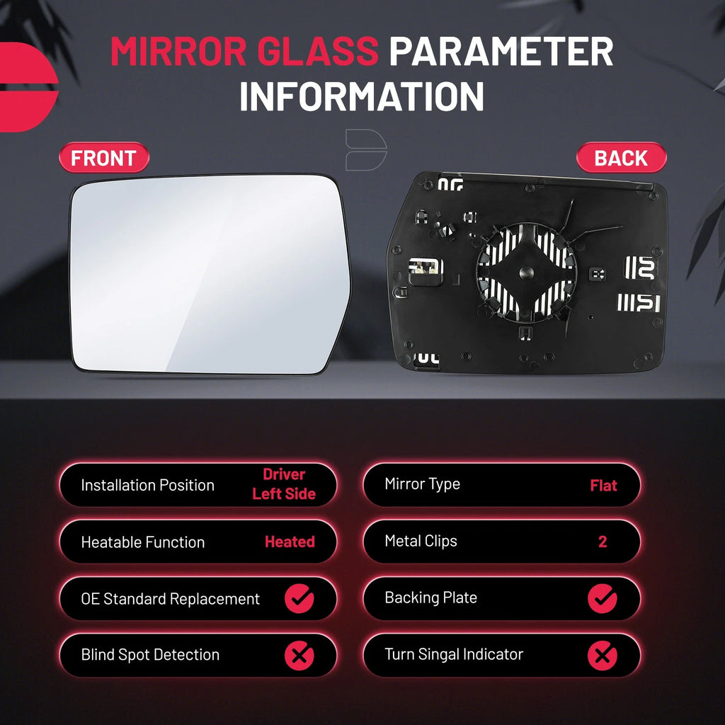 Heated Side Mirror Glass Left for Ford F-150 (2004–2014)