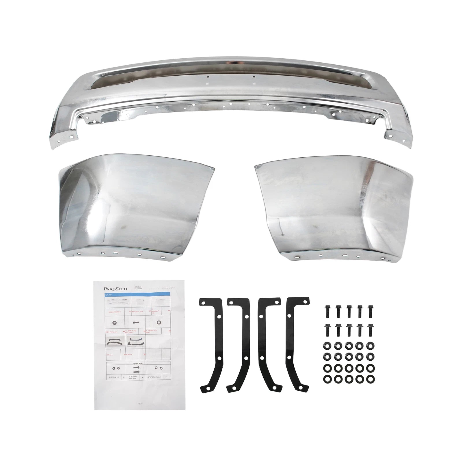 Front Bumper Face Bar Chrome Steel for RAM 2500 3500 (2011–2018)