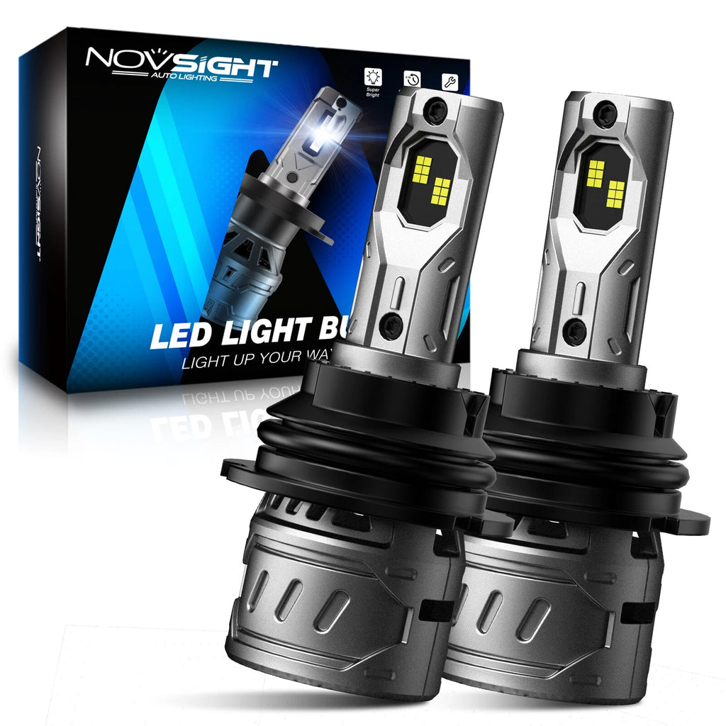 2X 9007 HB5 LED Headlight Bulbs for Novsight (6500K White Bright)