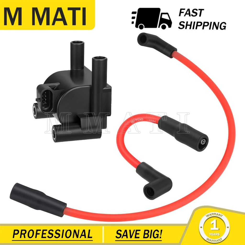 Ignition Coil & Spark Plug Wire Cap for Dyna FXD FLD FXST FXSB FXSE FXSTB