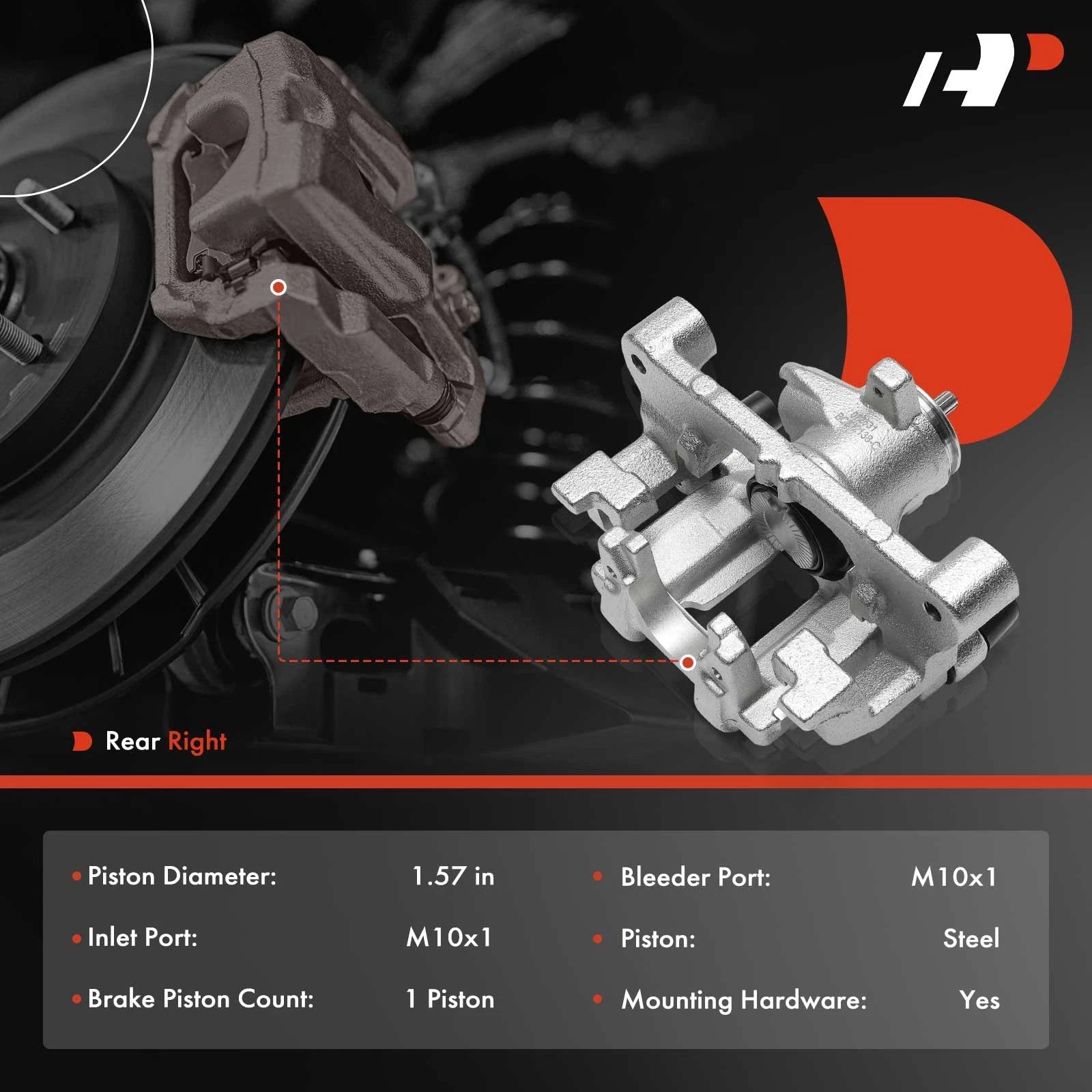 Rear Right Brake Caliper with Bracket for Subaru Forester (2019-2024)