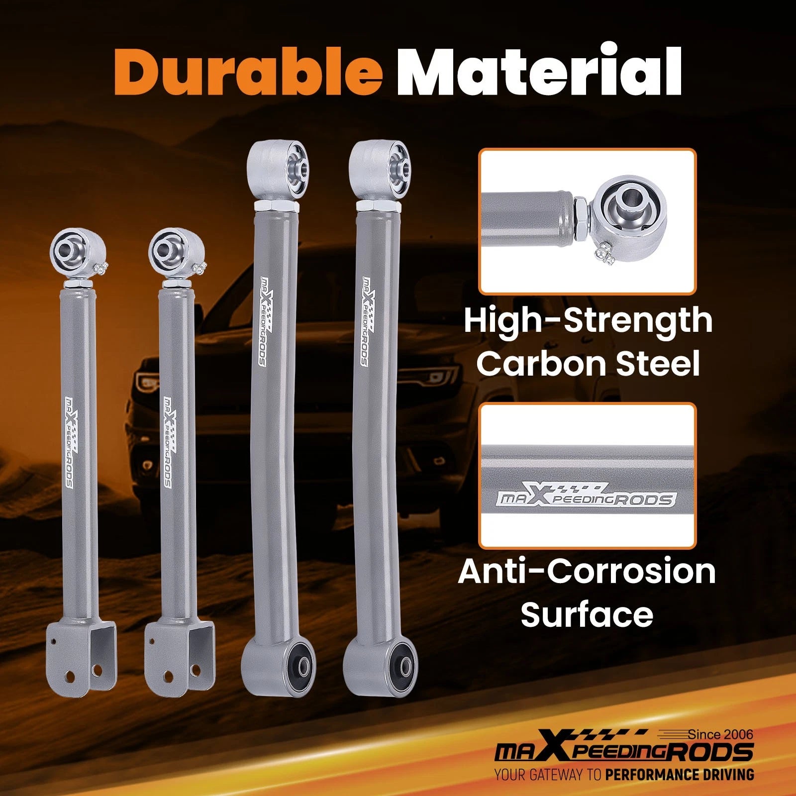 Adjustable Control Arms Set for Jeep Wrangler JK Unlimited (2007-2018)