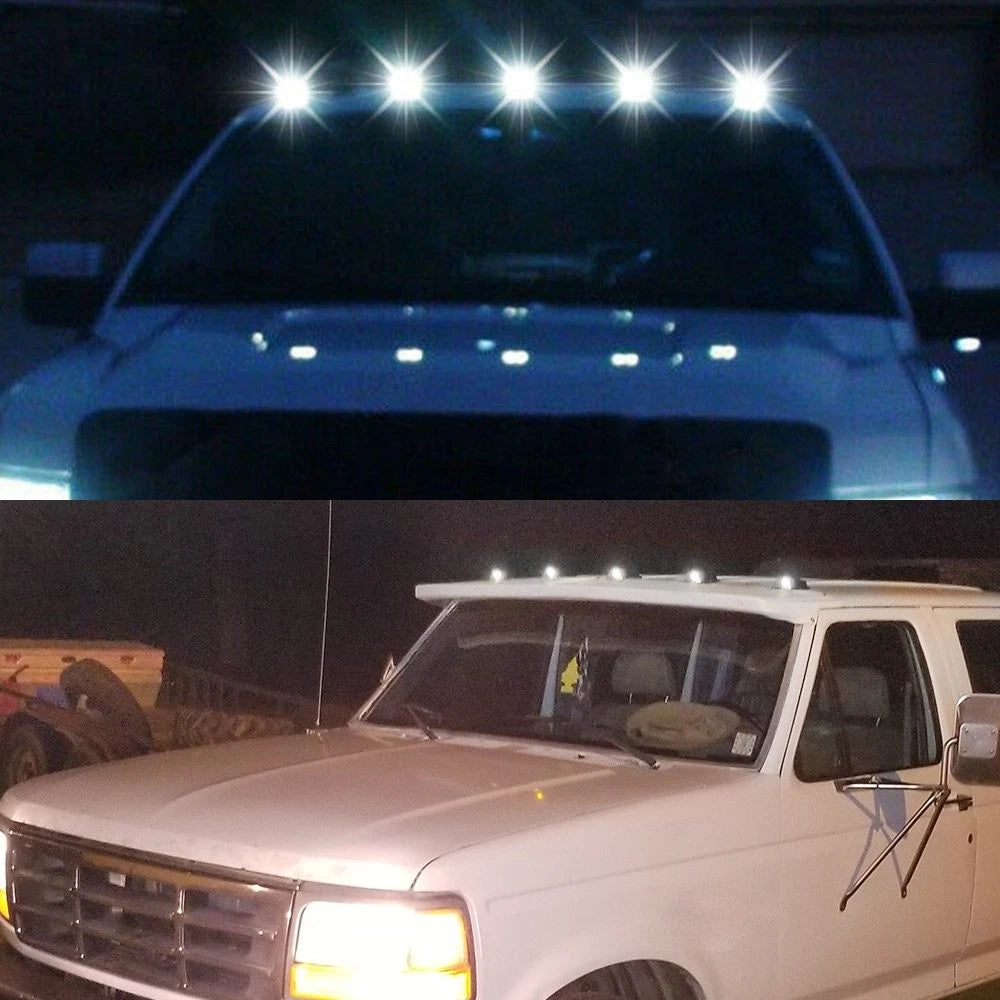 5 Cab Roof Light Marker for Ford Super Duty (1973–1997) - Smoke White w/ Base Housing