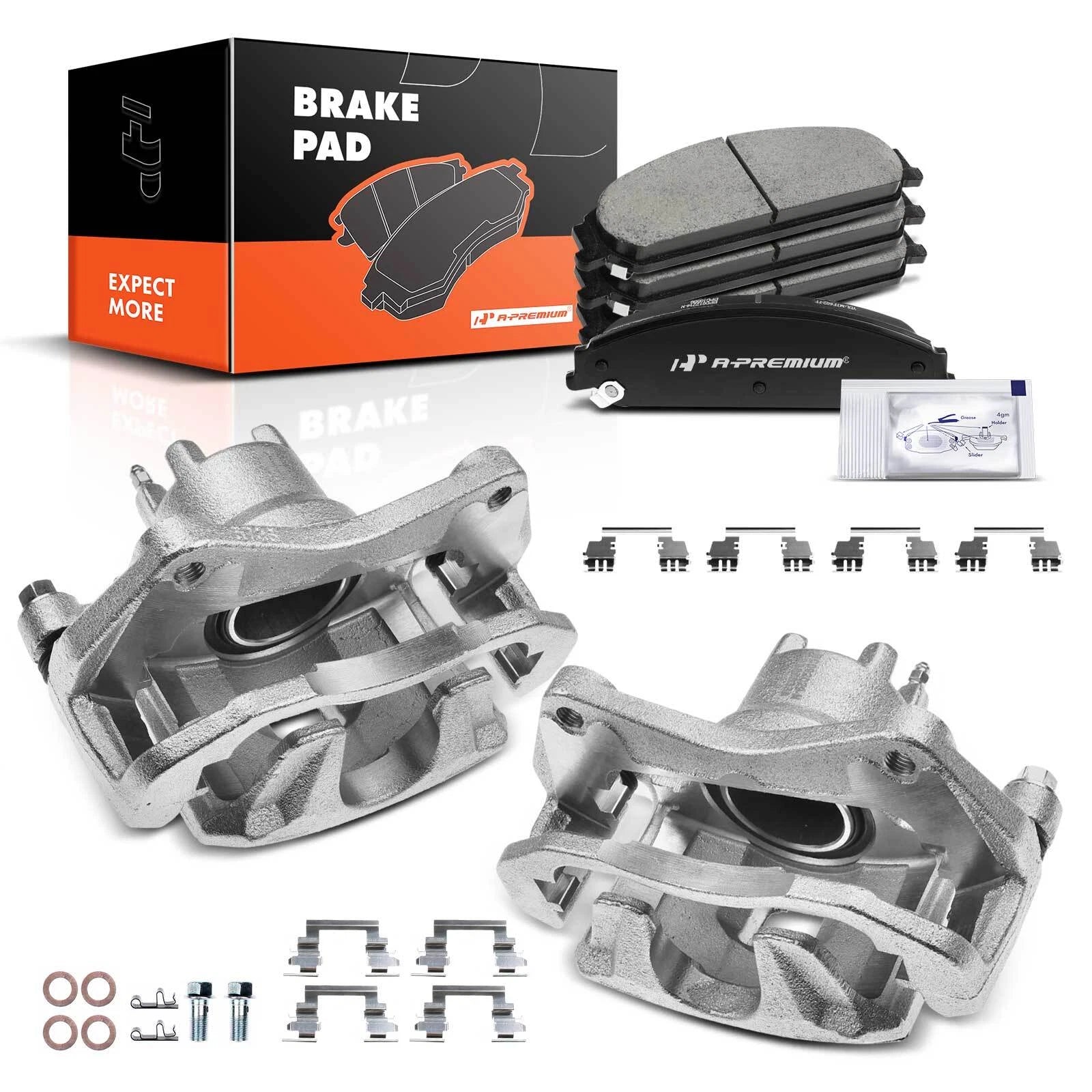 6x Front Brake Calipers & Pads for Dodge Caliber (2008–2009)