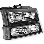 Headlight Assembly Pair for Chevrolet Avalanche (2003-2006) Black