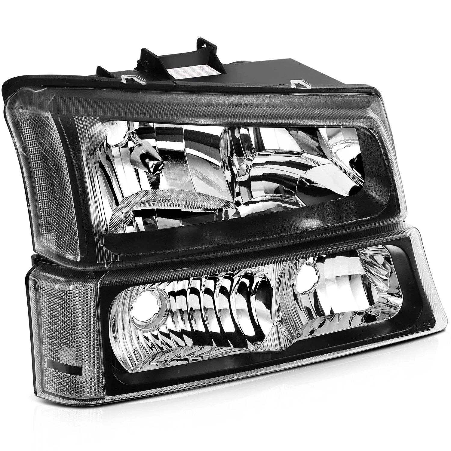 Headlight Assembly Pair for Chevrolet Avalanche (2003-2006) Black