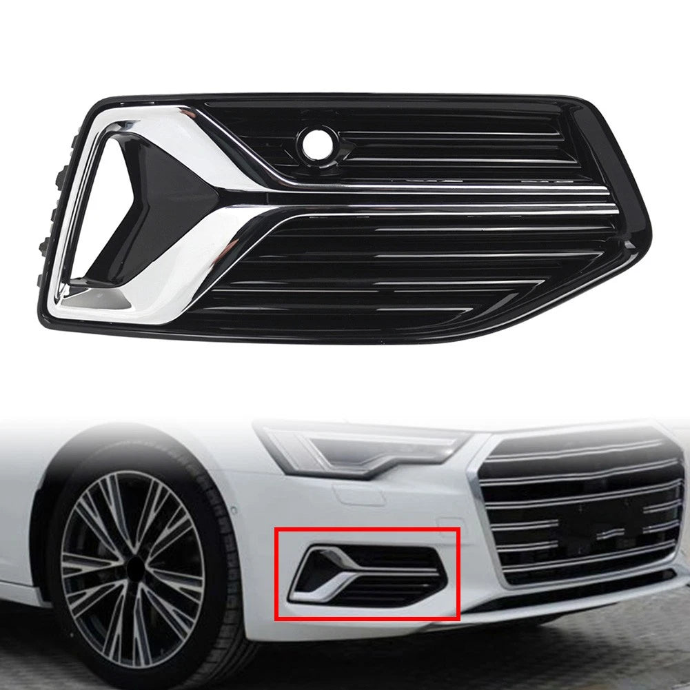 Right Front Fog Light Grille Cover Chrome Trim for Audi A6 S6 C8 (2019–2023)
