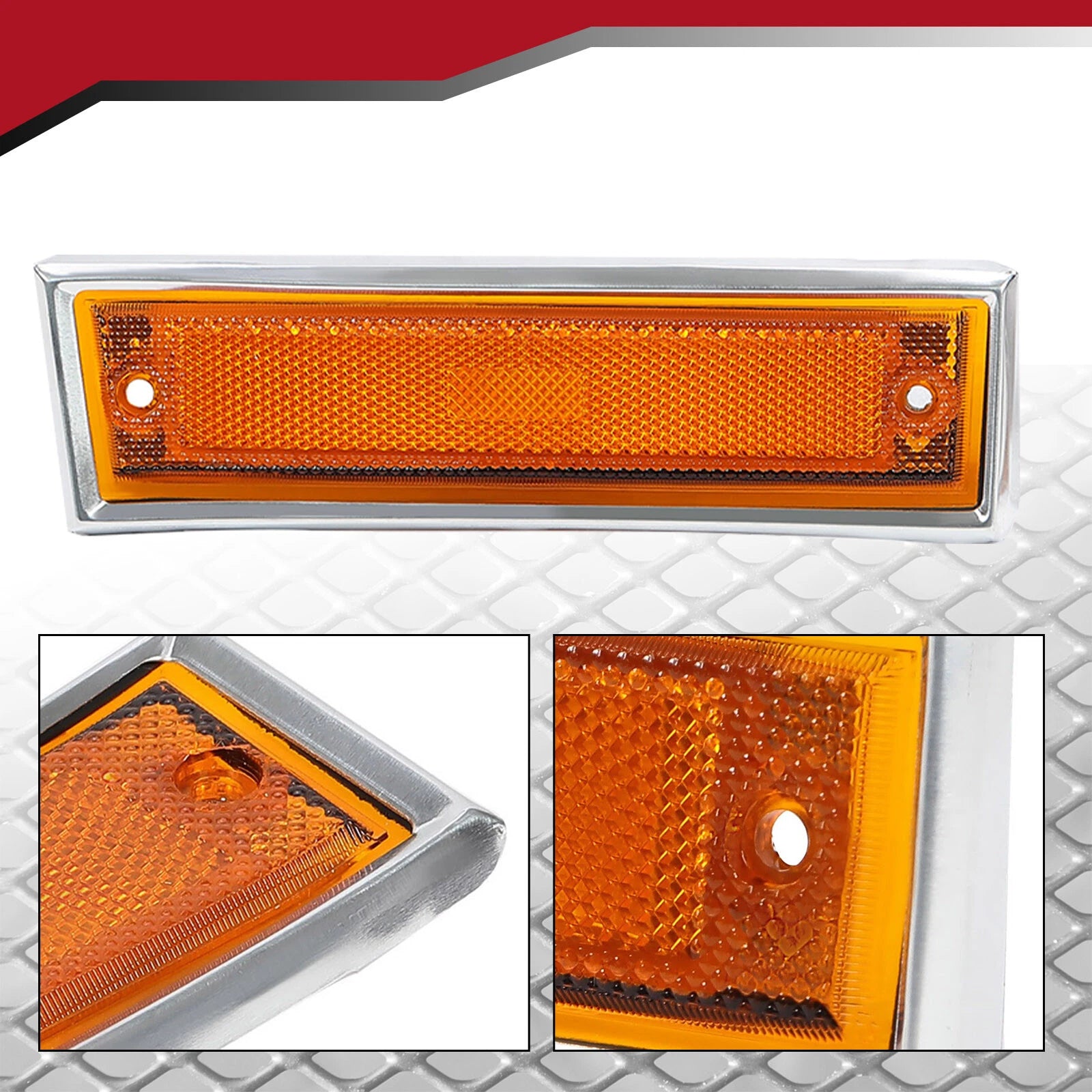 Set of 2 Front Bumper Side Marker Lights for Chevy GMC C/K 10 (1981-1991)