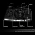 Chrome Housing Smoked Lens LED DRL Headlight for Ford F150 Lincoln Mark LT (2004–2008)