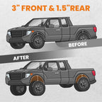 3" Suspension Lift Kit for Dodge Ram 1500 2WD (2002-2005)