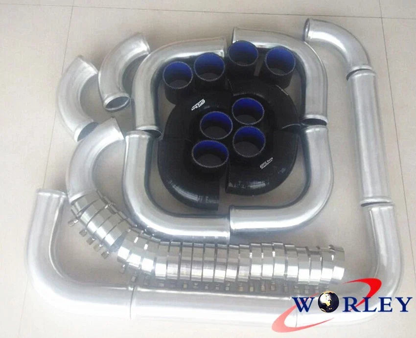 3" 76mm Aluminum Universal Intercooler Turbo Piping Kit for Cars