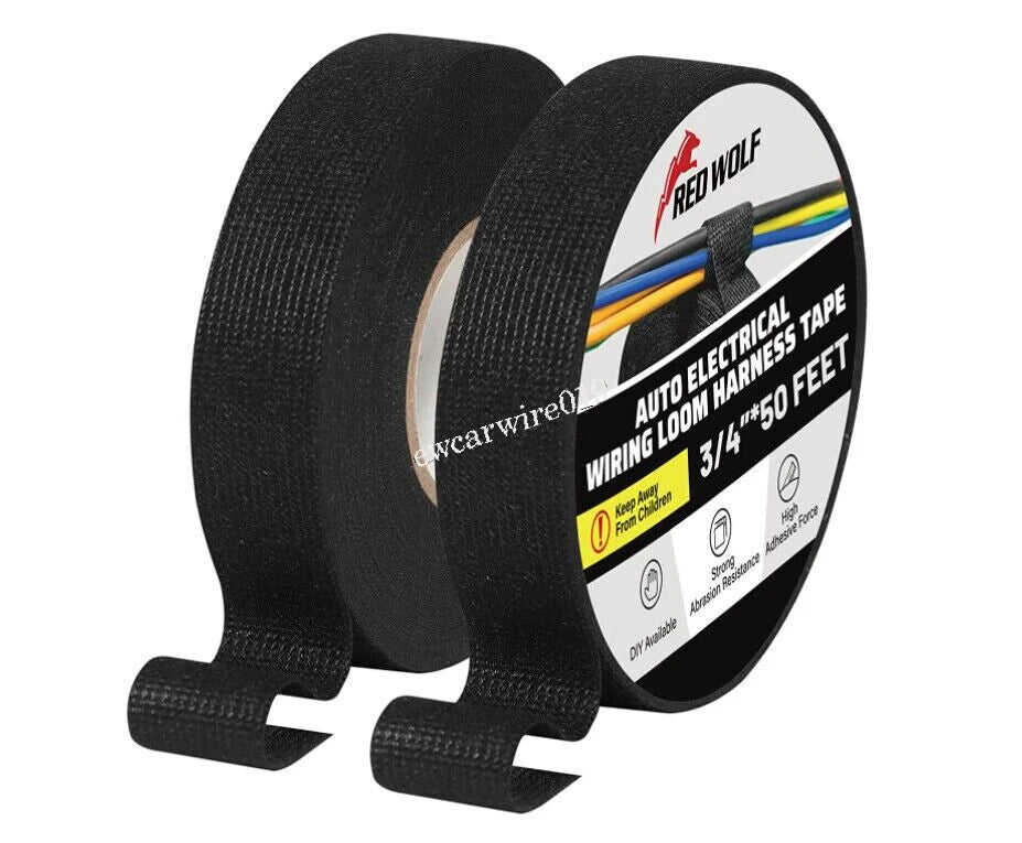 Set of 2 Electric Wire Loom Heat Proof Insulation Tape for Automotive Use
