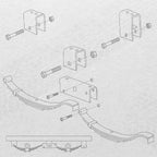 Set of 2 Slipper Spring Tandem Axle Hanger Kit Shackle Bolts w/Nuts