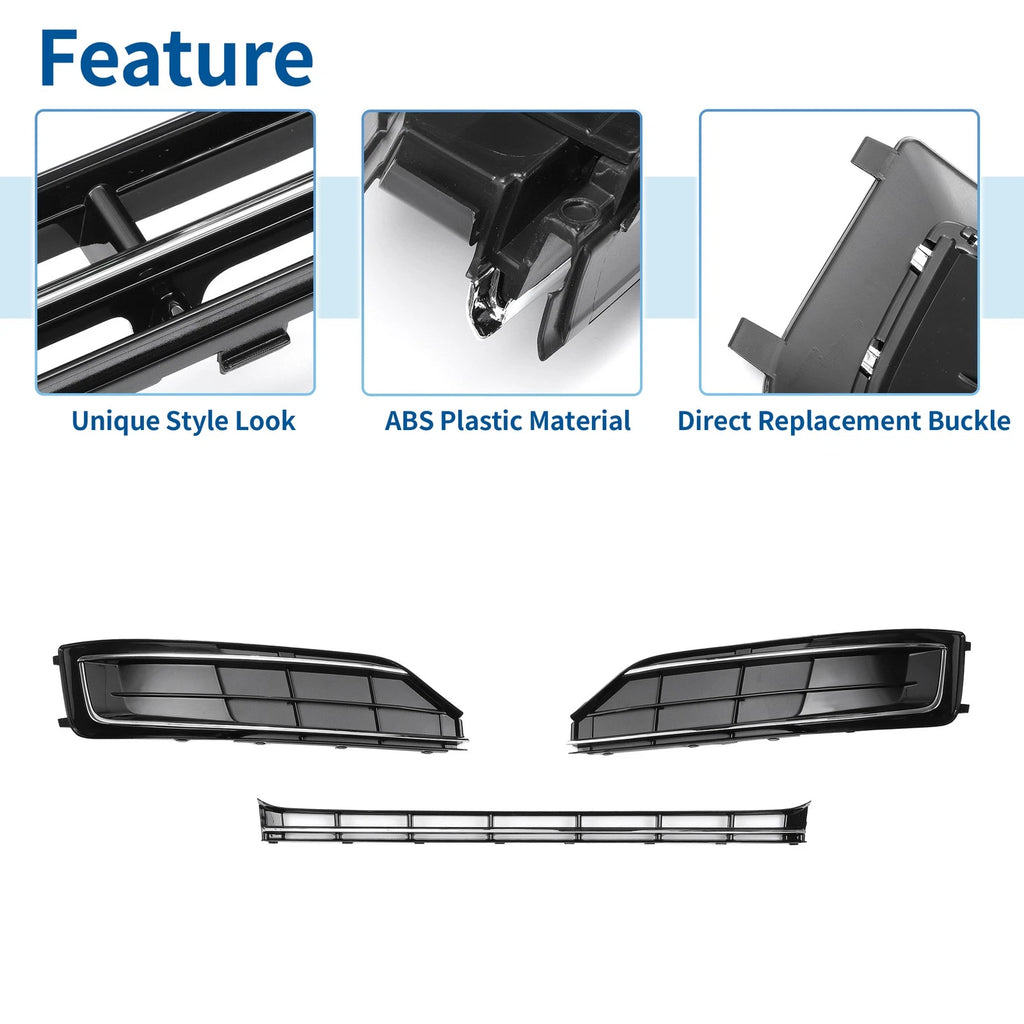 Front Hood Bumper Grille for Audi A8 (2015–2018) 4H0807679 Black