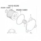 Oil Filters with O-ring for Suzuki DF 9.9 15 (16510-05240, 09280-13004, 09280-54001)