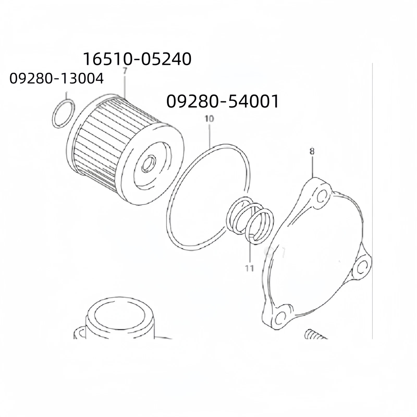 Oil Filters with O-ring for Suzuki DF 9.9 15 (16510-05240, 09280-13004, 09280-54001)