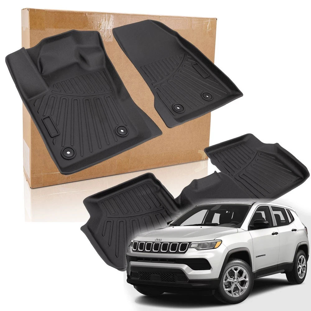 Set of 2 Row Car Floor Mats for Jeep Compass (2017–2025)