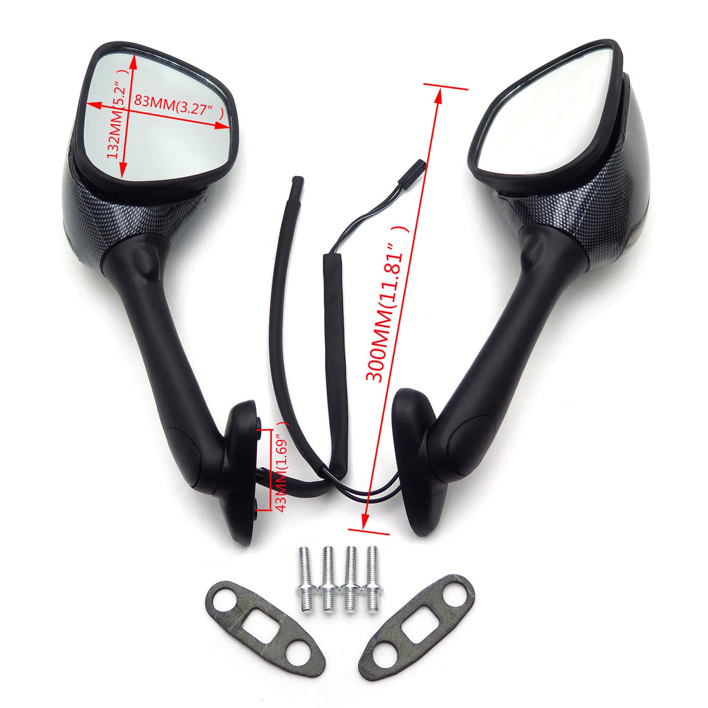 Turn Signal Mirrors for Suzuki GSX-R 600 750 1000 (2006–2011) Carbon S