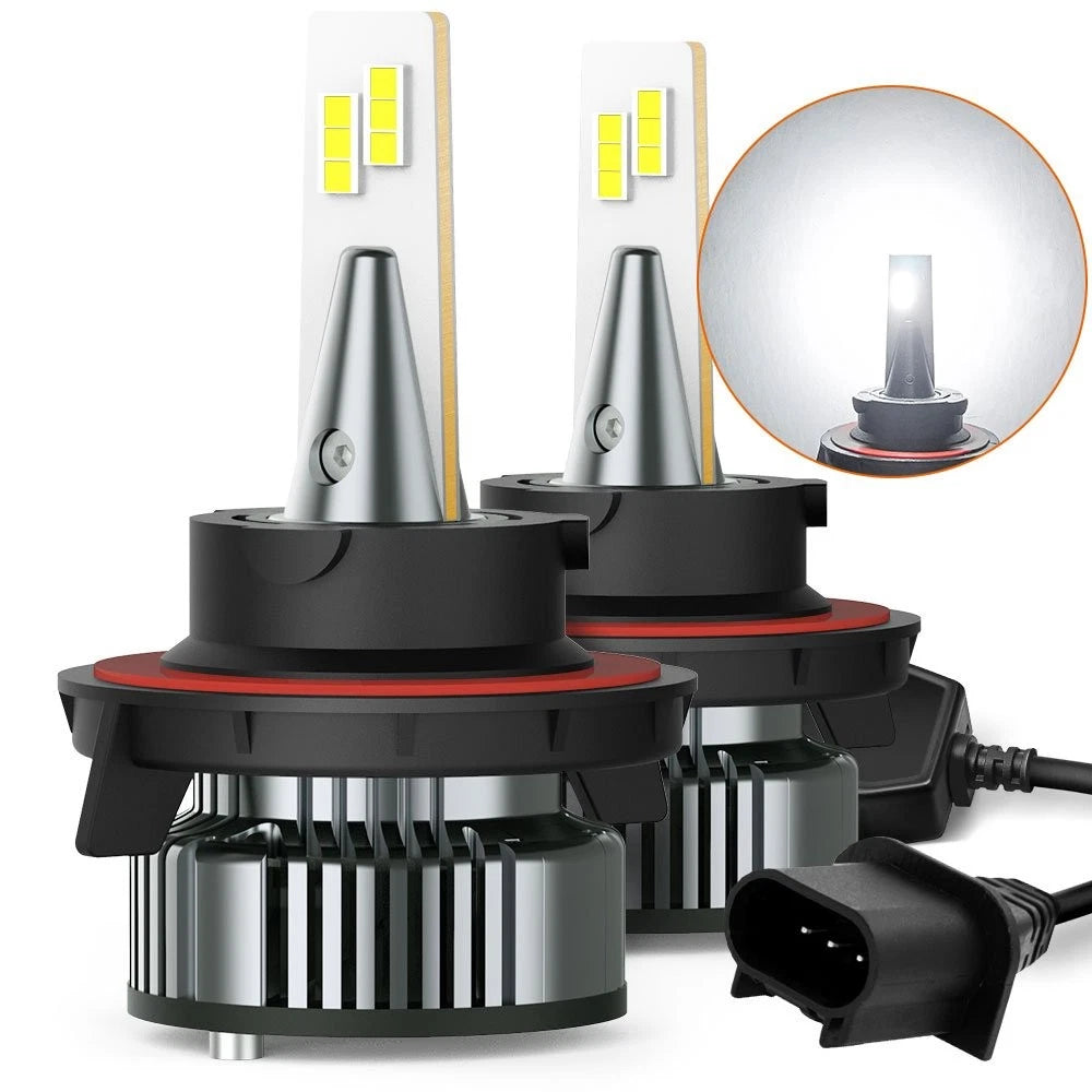 AUX 9008 H13 LED Light Head Bulbs for Car Truck (6000K White)