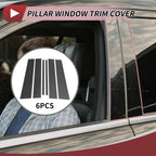 6 Pcs Door Pillar Window Trim for Nissan Titan (2004–2015) Carbon Fiber Black