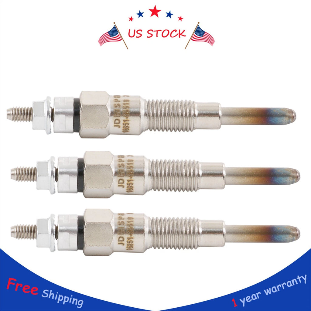 Set of 3 Glow Plugs for Kubota V1505 V1305 D722 D902 D905 D1005 D1105