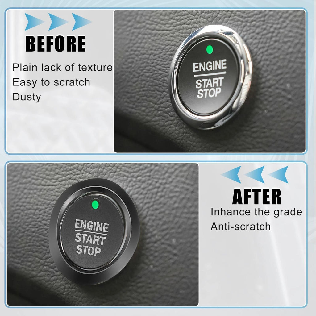 Start Stop Button Cover Sticker Kit for Ford F-150 (2016–2021) Black