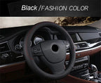 1x PU Leather 15" Steering Wheel Cover for Car - Breathable Anti-slip (AU)