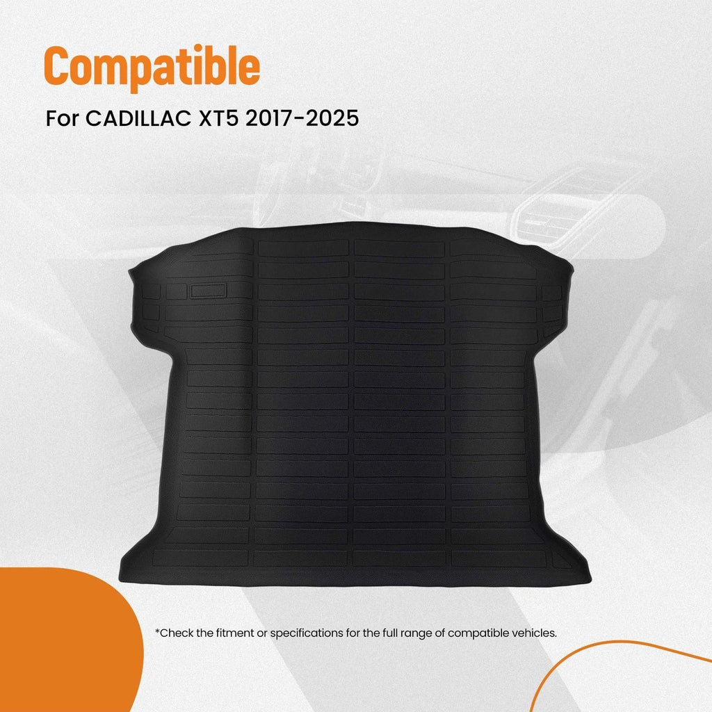Waterproof Trunk Bed Mat for Cadillac XT5 (2017–2025) TPE Cargo Mat Black