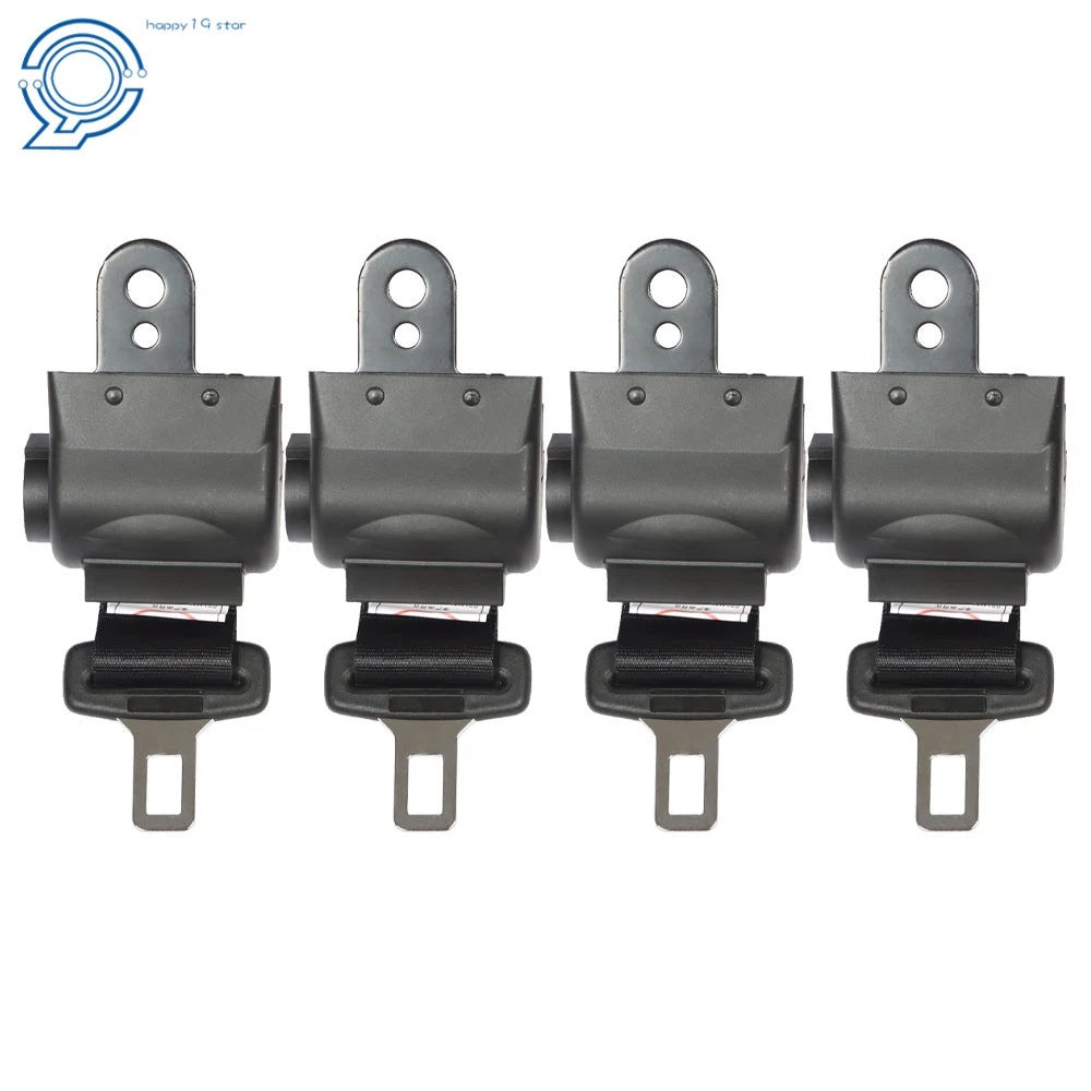 Set of 4 Retractable Golf Cart Seat Belts & Bracket Kit for E-Z-G-O Yamaha Club Car