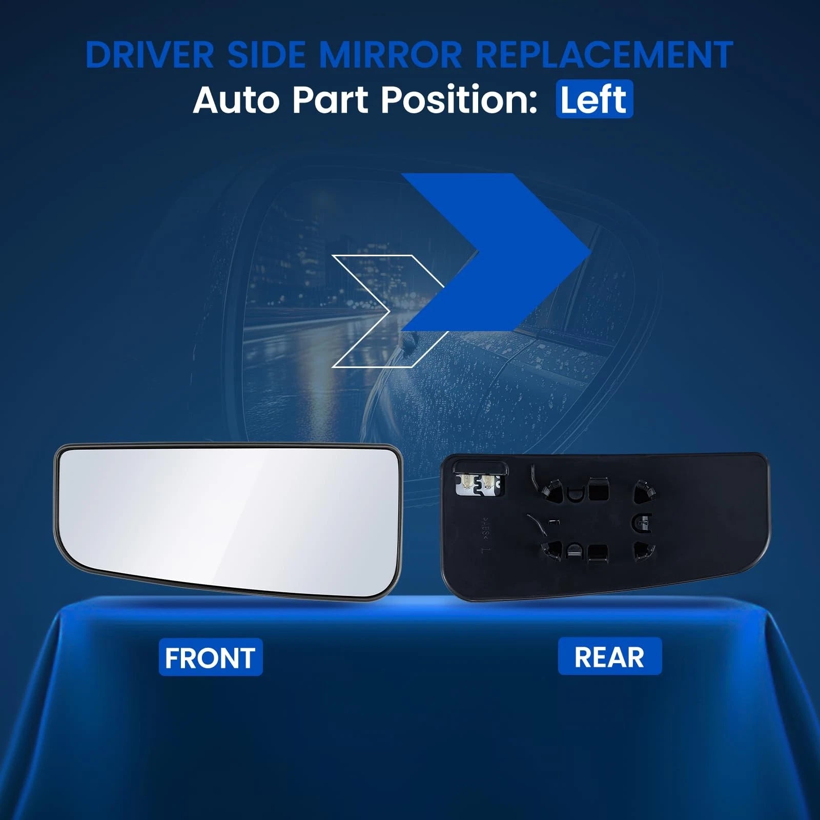 Driver Side Lower Heated Tow Mirror Glass for Ford Super Duty (2020–2022)
