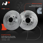 Front Drilled Brake Rotors & Ceramic Pads for Dodge Caliber (2007-2012)