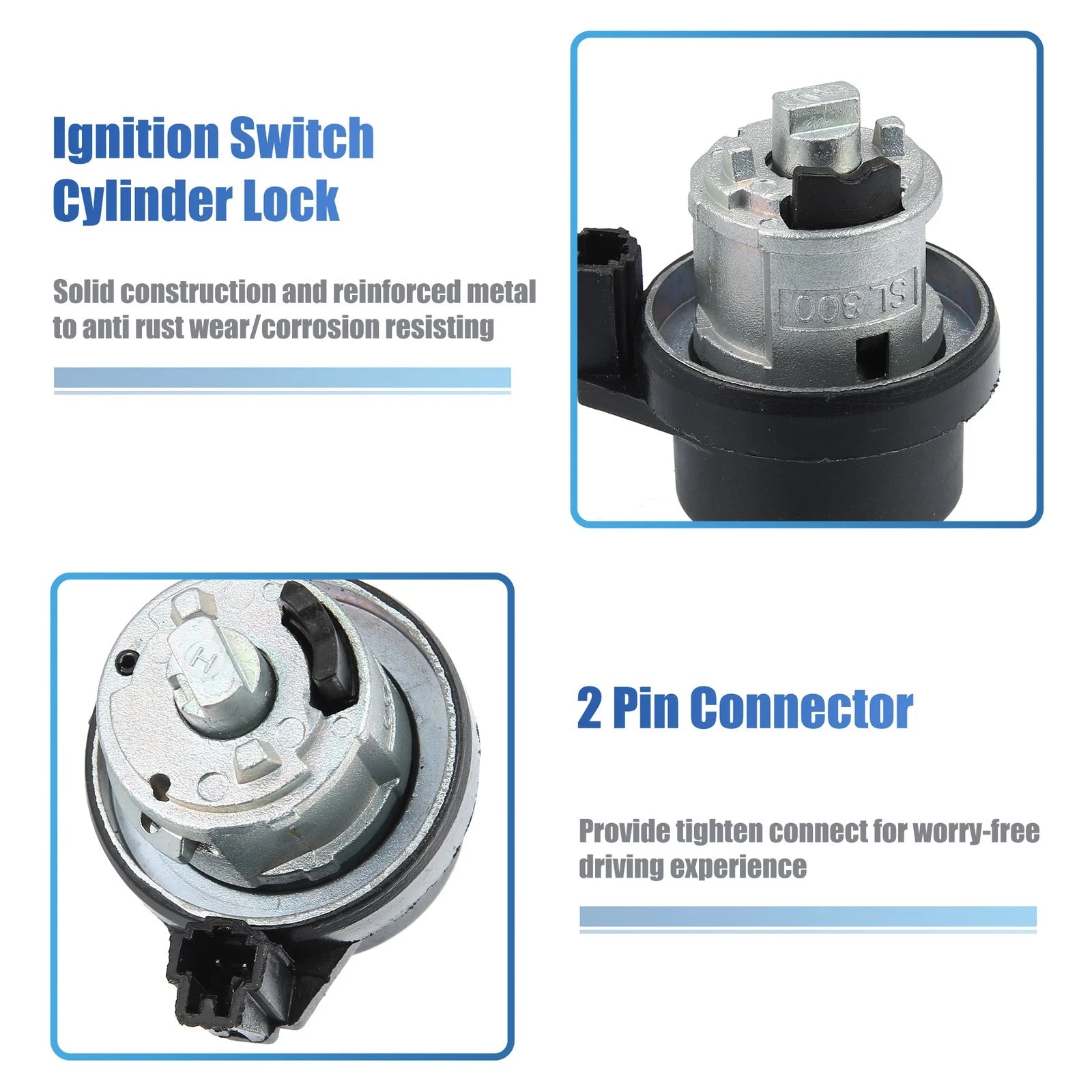 Ignition Switch Steering Lock Cylinder w/ Key for Volkswagen Audi (2000–2023)
