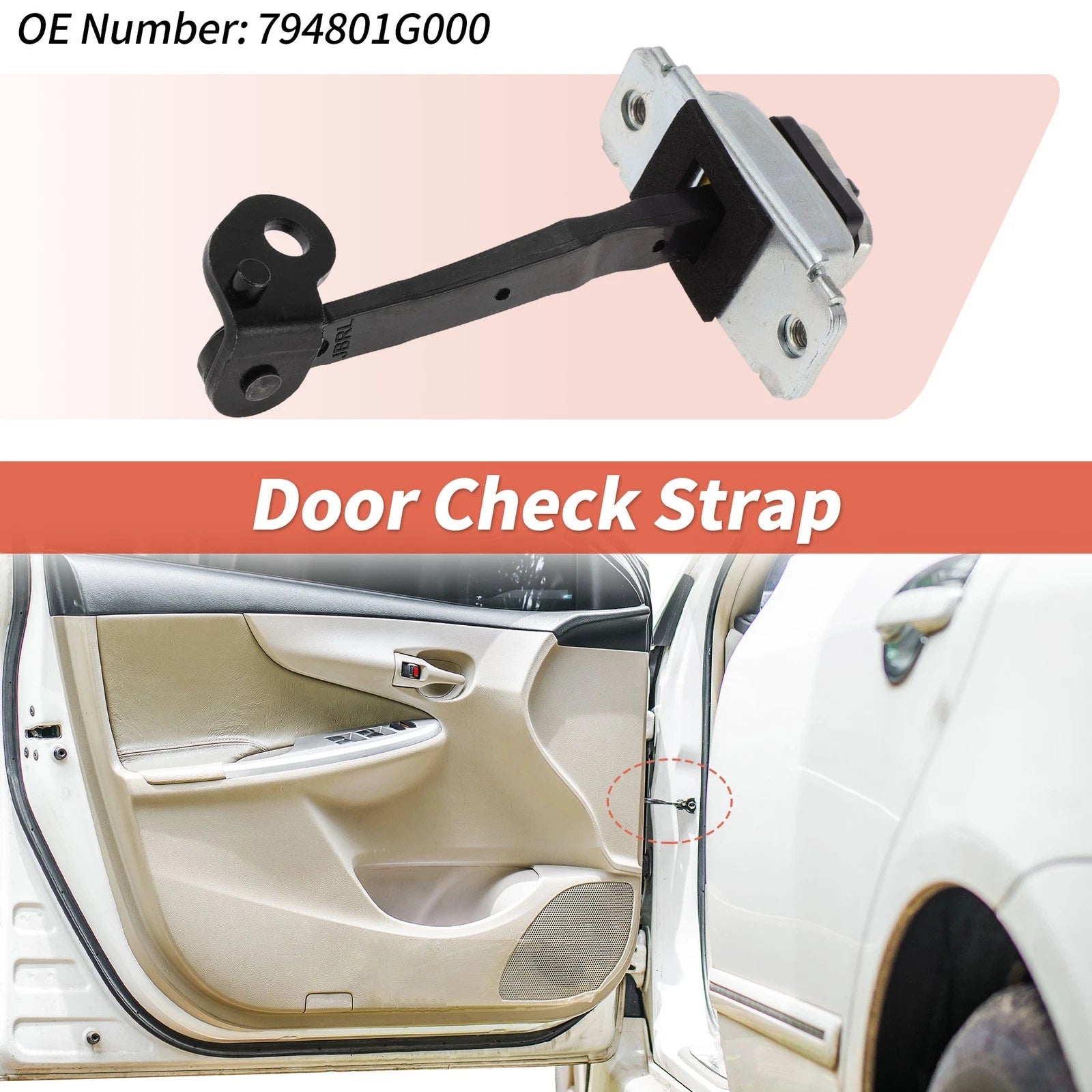 Rear Left Door Check Strap for Hyundai Accent (2006–2011) No.794801G000