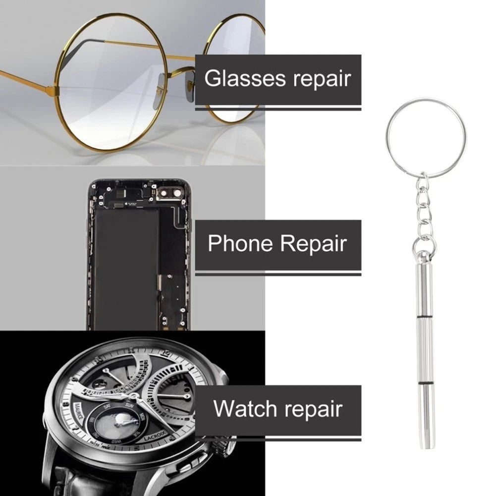 3x Keychain Screwdriver Tool for Glasses Phone Watch Repair