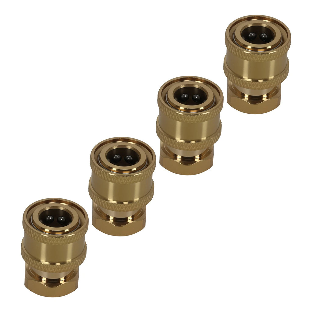 Set of 4 Brass Pressure Washer Couplers for Quick Connect 1/4" NPT