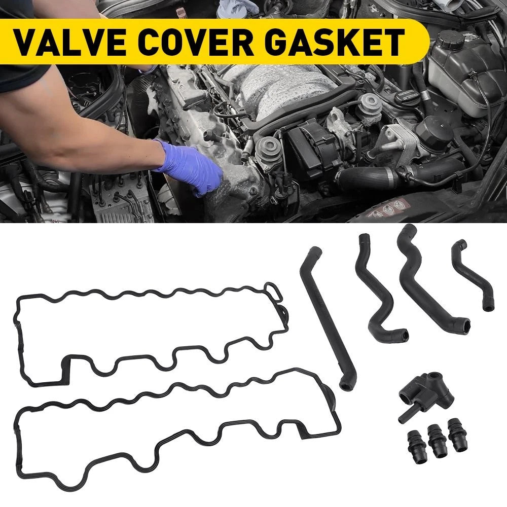 2Pcs Valve Cover Gasket Set for Mercedes CLK320 CLK430 CLK500 CLK55 SL500 SL55 (1998–2009)